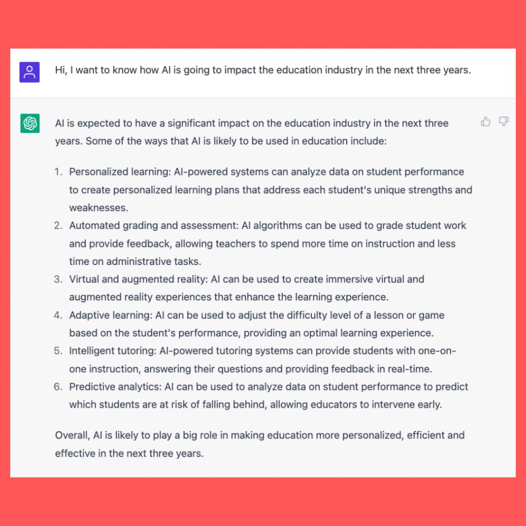 We Asked ChatGPT About the Impact of AI on Education. Here’s the Answer ...